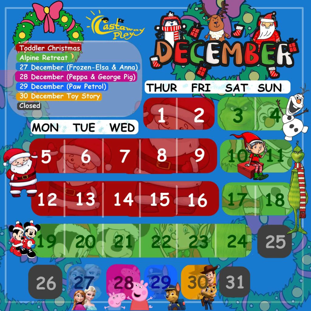 Castaway Calendar Dec 2022