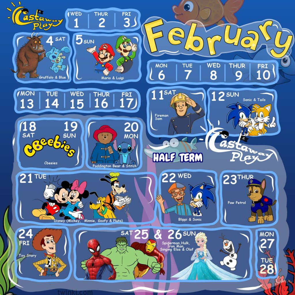 Castaway Calendar Feb 2023