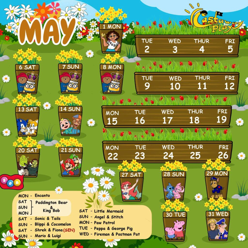 Castaway Calendar May 2023 (Updated)