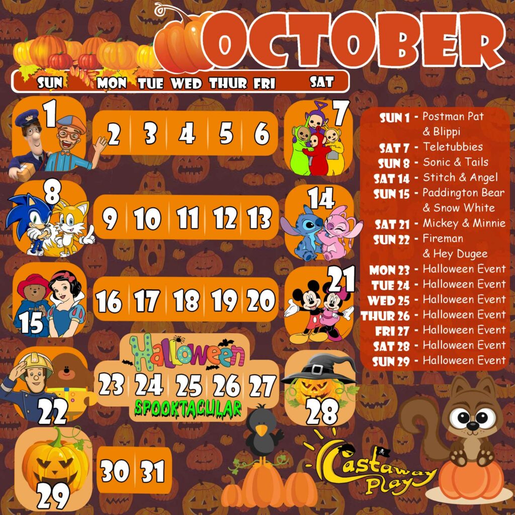 Castaway Calendar Oct 2023