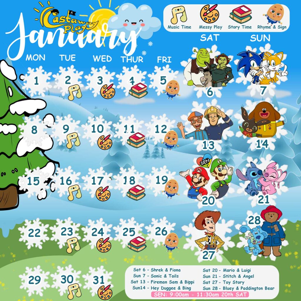 Castaway Calendar Jan 2024