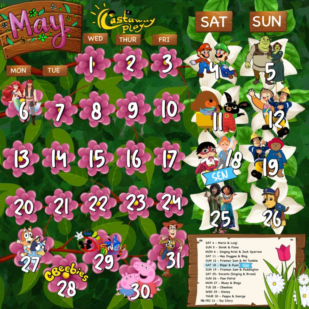 Castaway Calendar May 2024