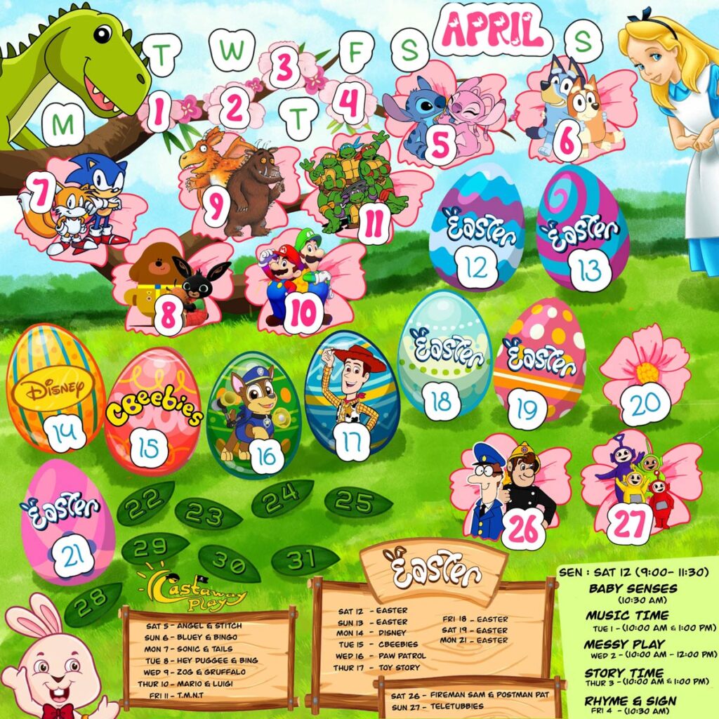Castaway Calendar Apr 2025