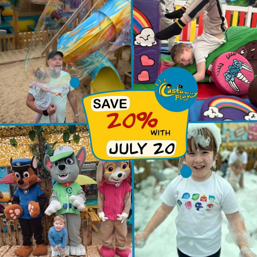 Enjoy 20% off at Castaway Play this summer with code JULY20