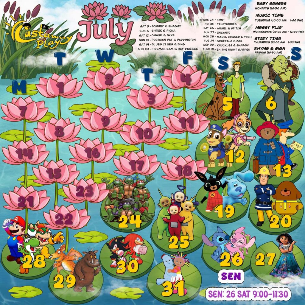 Castaway Calendar Jul 2025