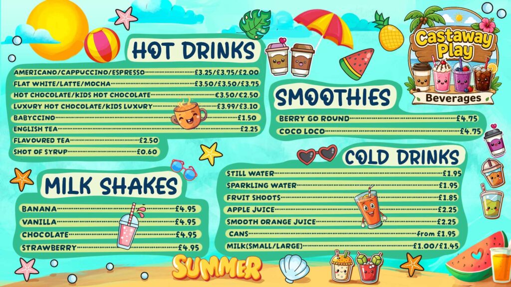 Castaway Drink Menu 2026